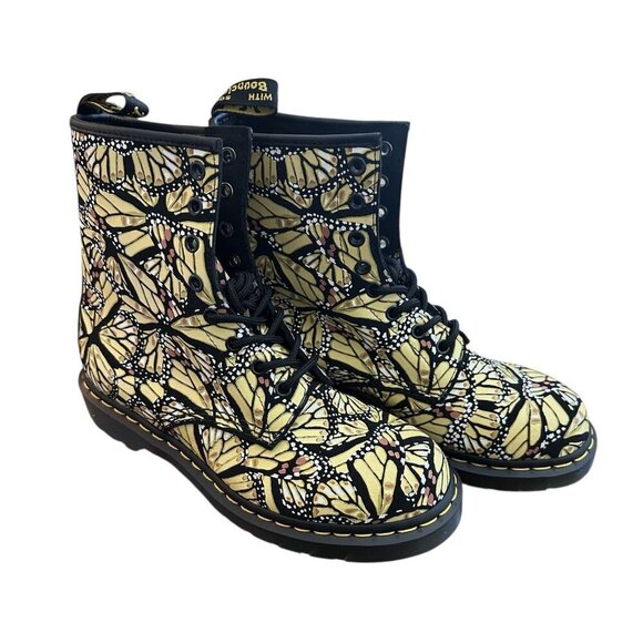 NEW Doc Dr. Martens 1460W Butterfly Print Lace Up Boots US 9 EU 41 UK 7 - Picture 1 of 4